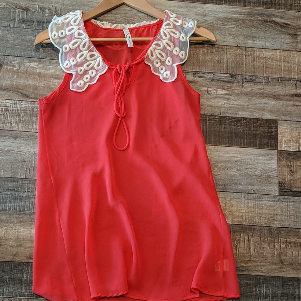 Coral blouse